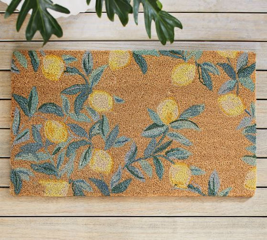 Mediterranean Lemon Branch Coir Doormat