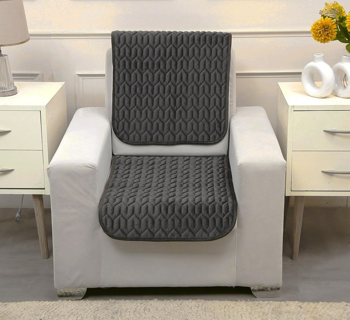 Chocolate Brown Gold Floral Sectional