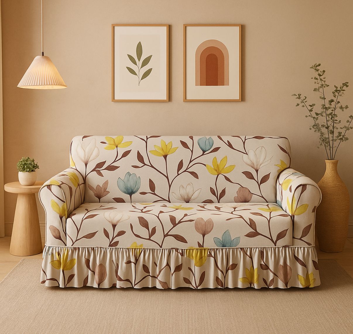 Solid Dark Blue Sofa Cover