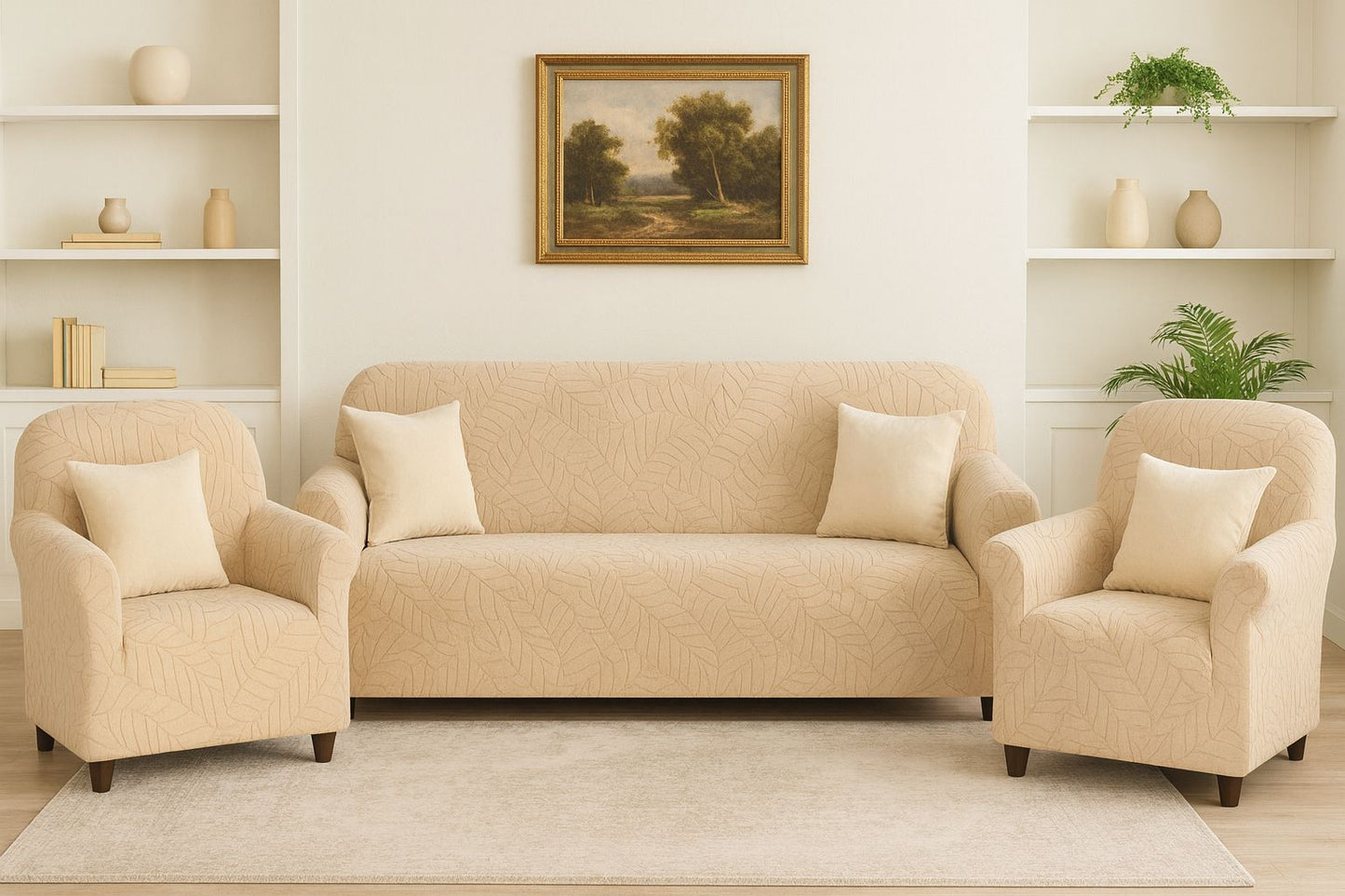 Light Beige Scroll Pattern Cover