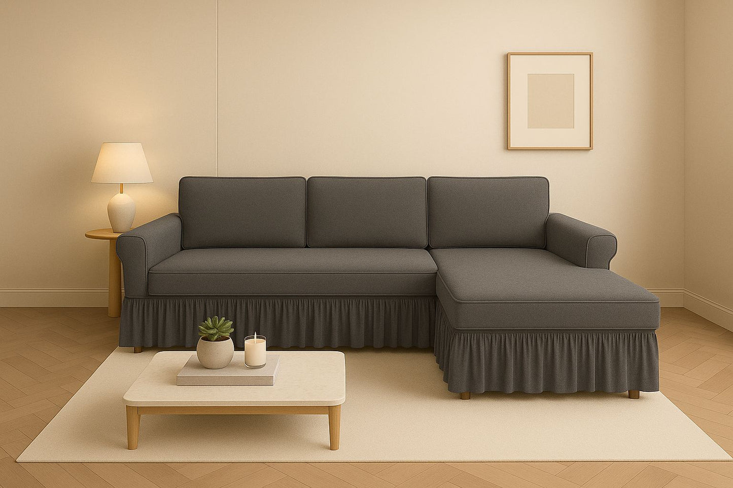 Deep Grey Embossed Leaf Set