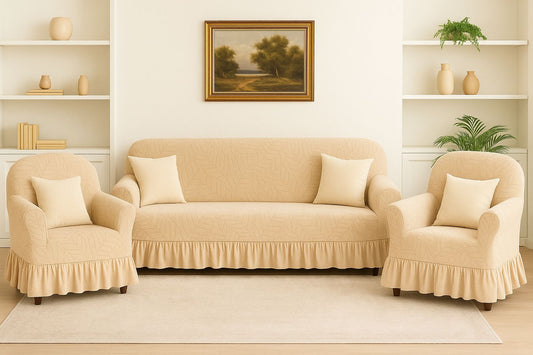 Soft Beige Jacquard Botanical