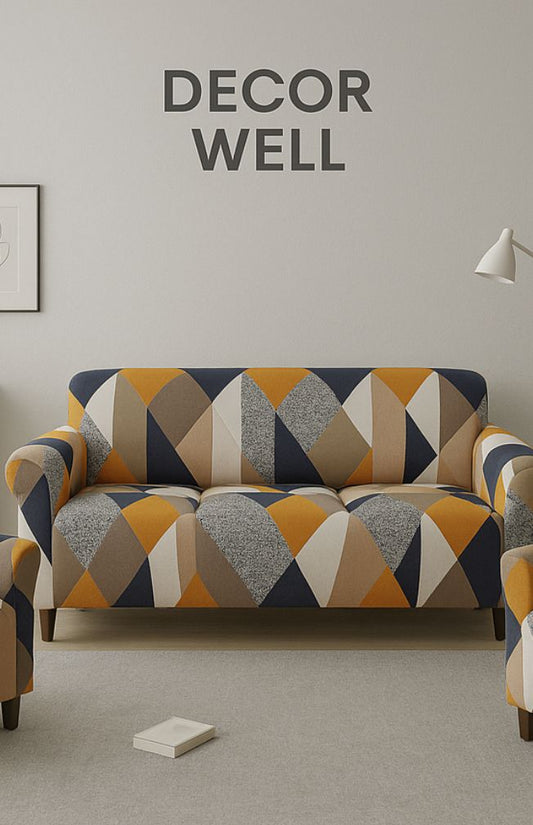 Charcoal Gray Plaid Sectional Cover