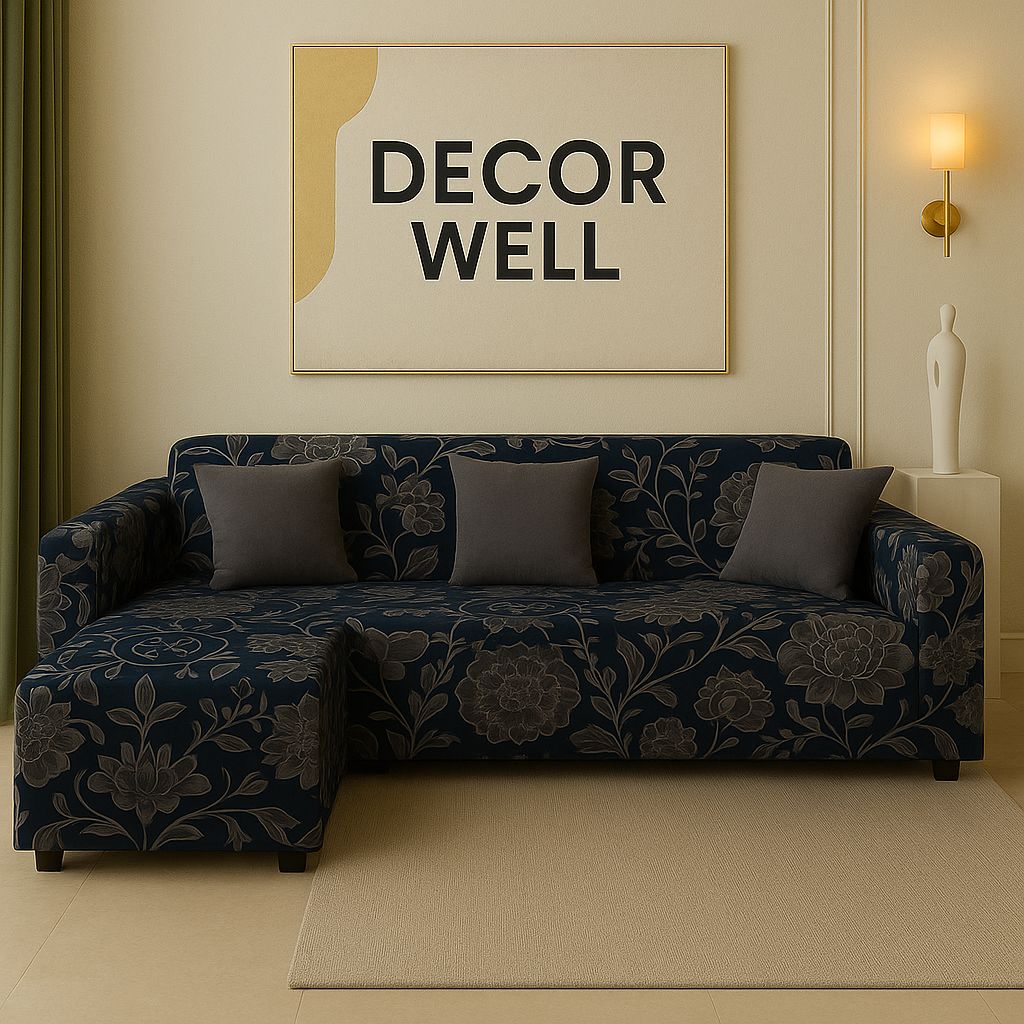 Classic Navy Blue Sofa Cover