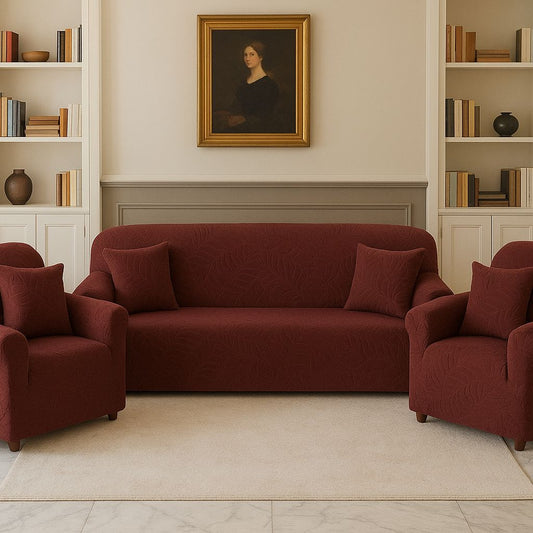 True Red Textural Damask Set